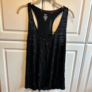 Mossimo Supply Co. Black Sequin Racerback Tank